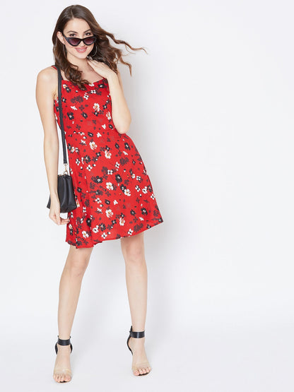 250 Image and 420 variants Floral Printed Fit & Flare Mini Dress-3 update handle with check redirections